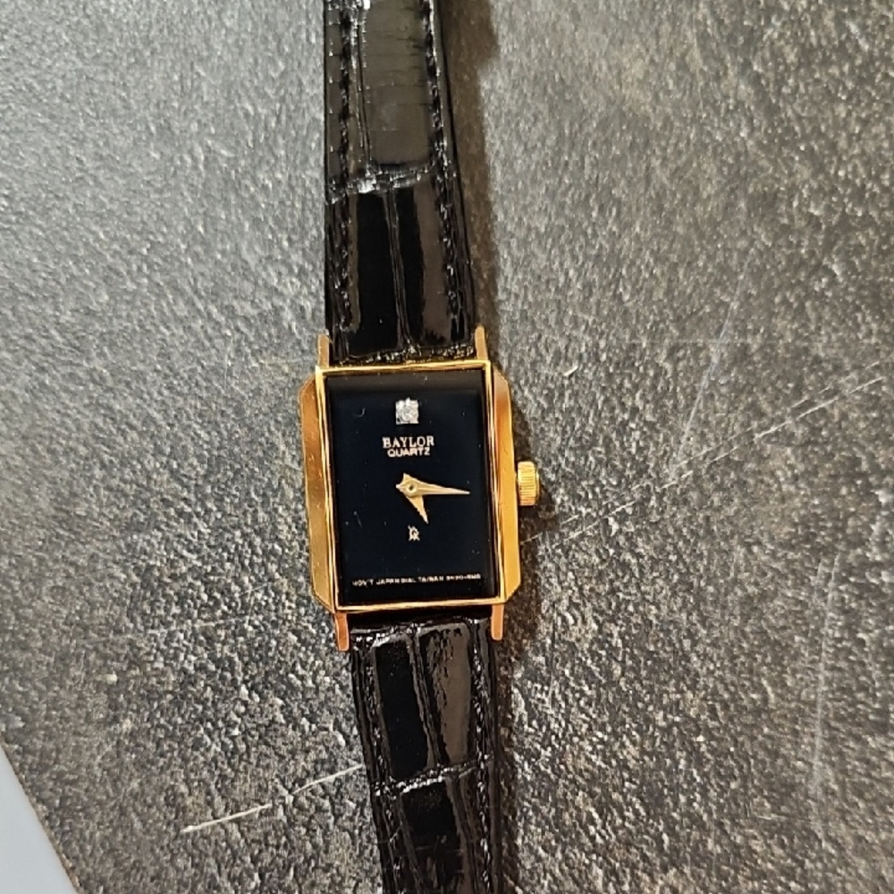 Baylor Gold and Black Quartz Watch